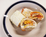 （お弁当）乾燥小桜エビの薄巻き目玉焼き作り方4写真