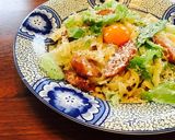レタスとウィンナーのカルボナーラ風パスタ作り方5写真