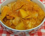 鶏(豚)肉とじゃが芋のチーズケチャップ煮作り方5写真