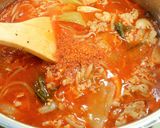 豆板醤で。牛肉のユッケジャンクッパ風！作り方9写真