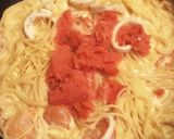 *イカとエビの たらこクリームパスタ*作り方8写真