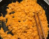 なすと鶏肉の青じそ梅肉だれ風味ふわ卵丼☆作り方6写真