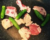 シシトウとヒレ肉のクリームパスタ作り方2写真