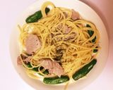 シシトウとヒレ肉のクリームパスタ作り方4写真