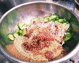 きゅうりとクラゲの胡麻醤油和え作り方4写真