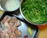鶏肉と水菜のみぞれ煮☆作り方1写真