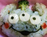 今日のキャラ弁7/10(リトルグリーメン作り方1写真