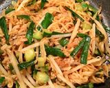 ピリ辛☘️肉みそタンタン焼きそば作り方5写真