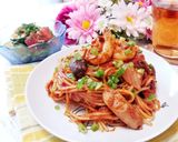 シーフードのホイル蒸し焼き/+аでパスタ作り方10写真