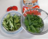 冷しラーメン＊とろろとそぼろ味噌ラーメン作り方3写真