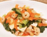 えびと青梗菜の豆腐あんかけ作り方5写真