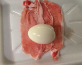 夏野菜半熟卵の肉巻きオイスターソース絡め作り方3写真