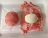 夏野菜半熟卵の肉巻きオイスターソース絡め作り方5写真