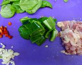 ガパオ（鶏肉のバジル炒め）作り方1写真