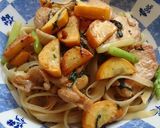 ズッキーニと大葉と鶏肉の梅パスタ♪作り方7写真