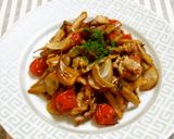 豚とプチトマトのペペロンチーノ風炒め作り方8写真