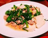 豆腐ニラひき肉のあまじょっぱにんにく炒め作り方11写真