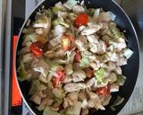 簡単、サッパリ、鶏むねの焼肉のたれ付け。作り方4写真