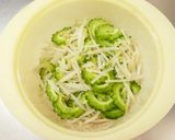 レンジ４分！ゴーヤもやしの胡麻マヨサラダ作り方5写真