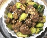 鶏レバーと胡瓜のガーリックオイスター炒め作り方6写真