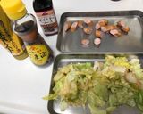 赤くなったレタス＆ウインナー炒め作り方1写真