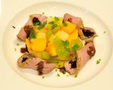 鴨肉、桃、マンゴー、葡萄のフルーツサラダ作り方13写真