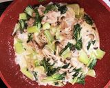 幼児食にも★豚肉と青梗菜のミルク炒め★作り方4写真