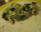椎茸と青梗菜のブリトーで朝ごはん作り方4写真