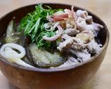 茄子と豚肉のうどん大葉ミョウガ乗せ作り方4写真