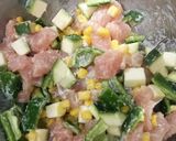 ズッキーニと鶏のかき揚げ カレー塩添え作り方3写真