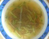 ゆで汁でもずくとキュウリのスープ作り方6写真