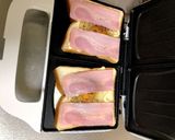 パン耳ごとベーコンエッグのホットサンド作り方3写真