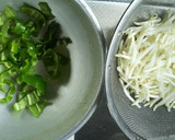 レンジでモヤシ&ししとうオイマヨ胡麻和え作り方1写真