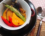 ひき肉トマトカレー☆夏野菜添え作り方9写真