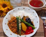 ひき肉トマトカレー☆夏野菜添え作り方10写真