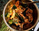 胡瓜と鶏肉のピリ辛味噌和え作り方2写真