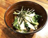 長芋とモロヘイヤの和え物作り方3写真