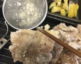業務スーパー甘酢で揚げバラ肉野菜鉄板盛り作り方5写真