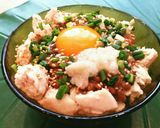 スポ飯♡サラダチキン&納豆卵かけご飯♡作り方2写真