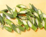 夏にさっぱり☆オクラわかめカニカマ酢の物作り方5写真