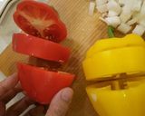 パプリカと合挽き肉のカレー炒め作り方1写真