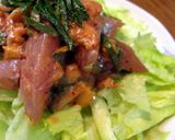 お刺身とキムチの胡麻サラダ作り方3写真