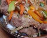 豚バラスライスで焼肉丼ジャン作り方2写真