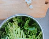 超簡単！ほうれん草のにんにく炒め作り方1写真