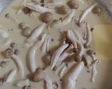 大葉としめじの豆乳たらこクリームパスタ作り方2写真