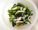 夏にさっぱり☆オクラわかめカニカマ酢の物作り方7写真