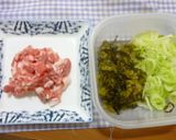 高菜チャーハン♪豚こま入りで旨味アップ！作り方1写真