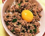 ◆豚ひき肉とニラのスタミナ回復丼◆作り方5写真
