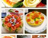入学入園祝い✿スライスチーズで寿司ケーキ作り方14写真