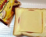 揚げないハムチーズフライ擬のせ➕トースト作り方8写真